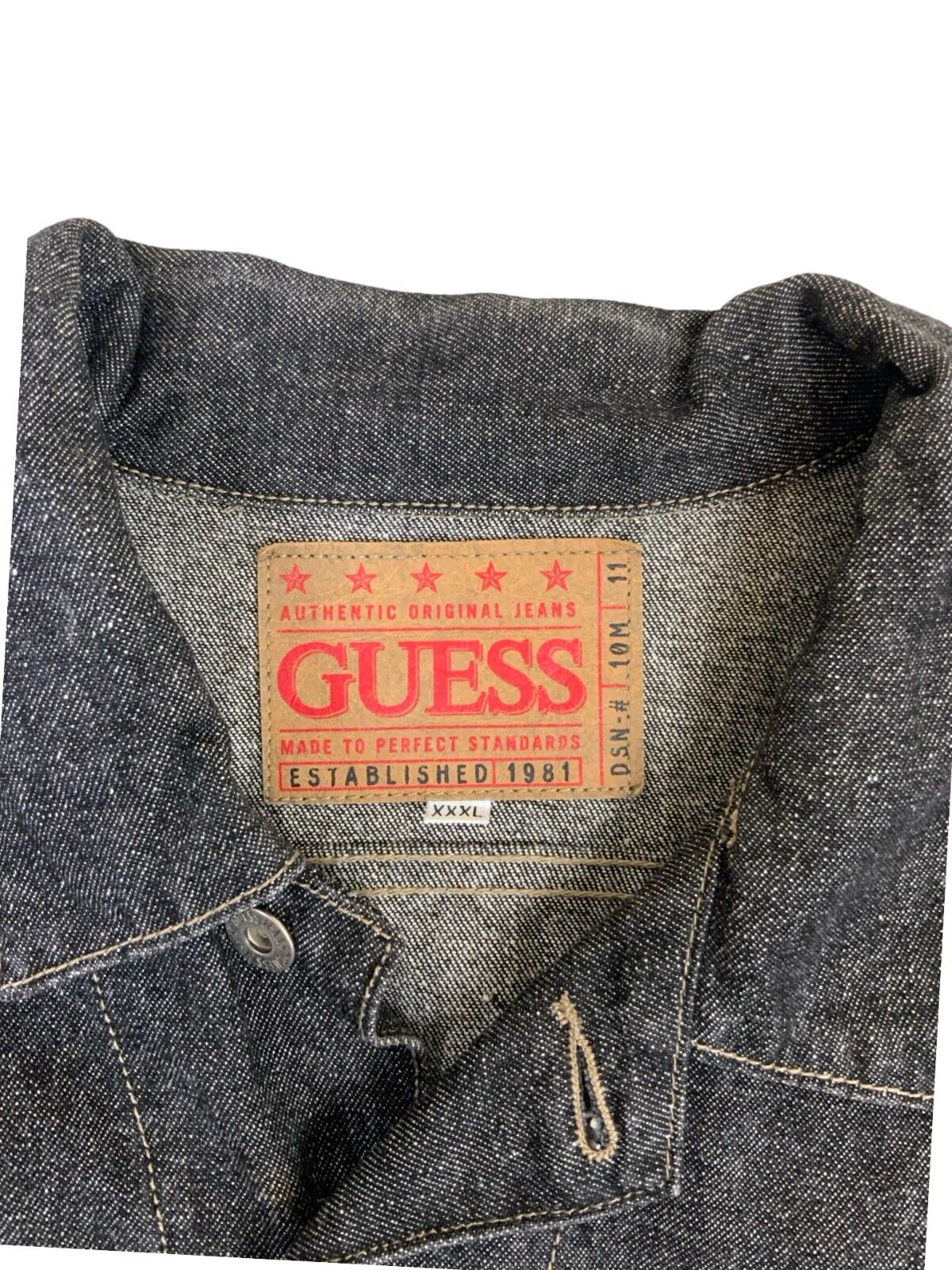 VTG GUESS JEANS DARK WASH DENIM JACKET SIZE XXL
