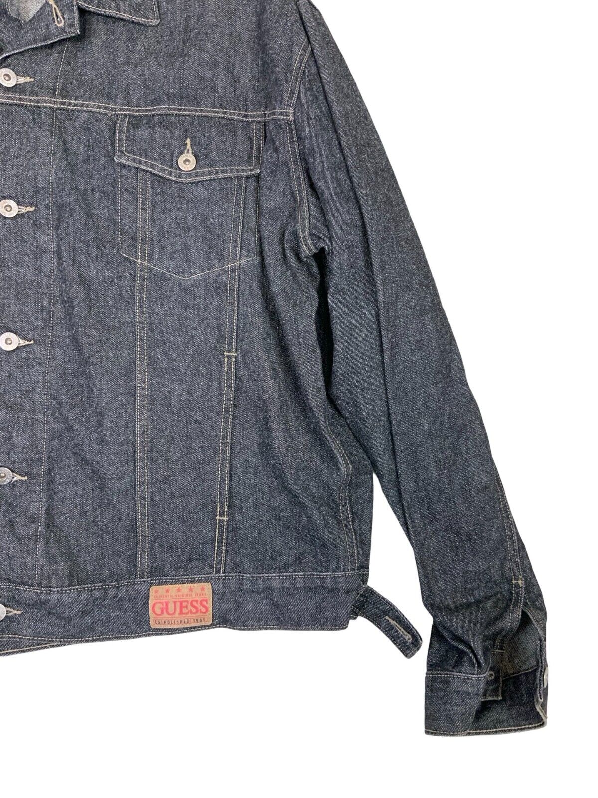 VTG GUESS JEANS DARK WASH DENIM JACKET SIZE XXL
