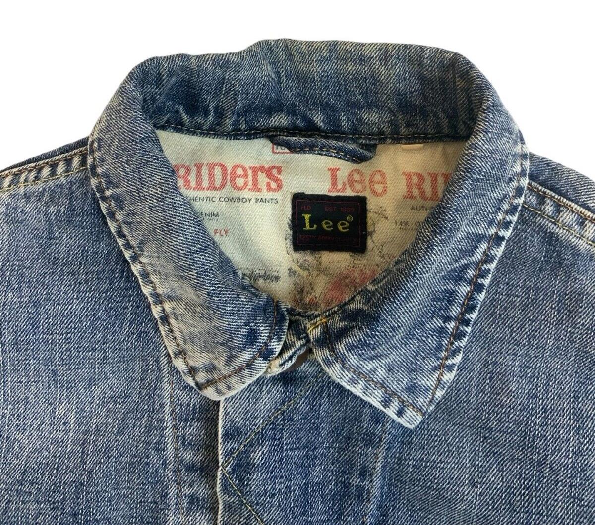 RARE VTG LEE 125th ANNIVERSIARY DONWAN HARRELL GRAPHIC LINED DENIM JACKET XS 34
