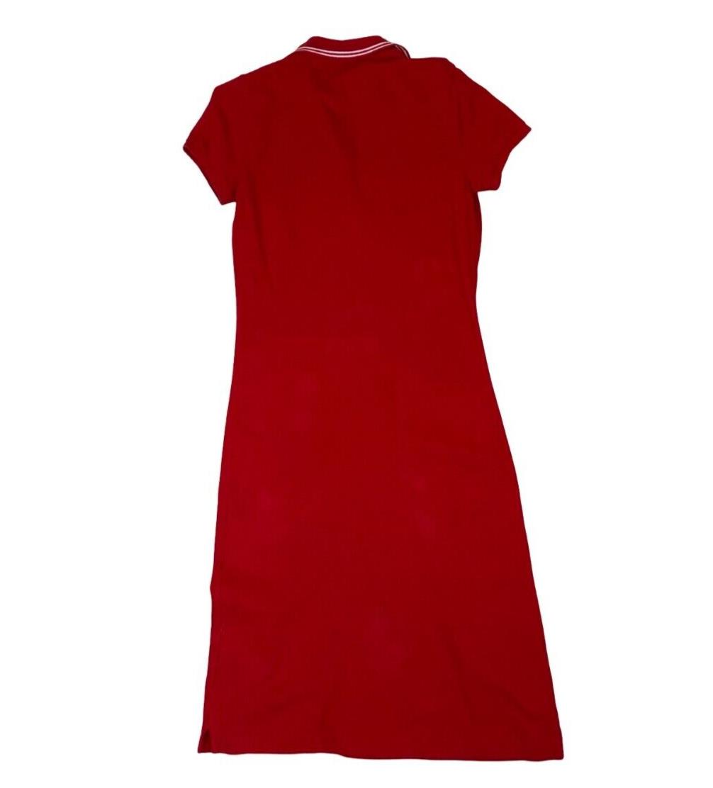 RALPH LAUREN RED EMBROIDERED COLLARED POLO DRESS SIZE S 8 10