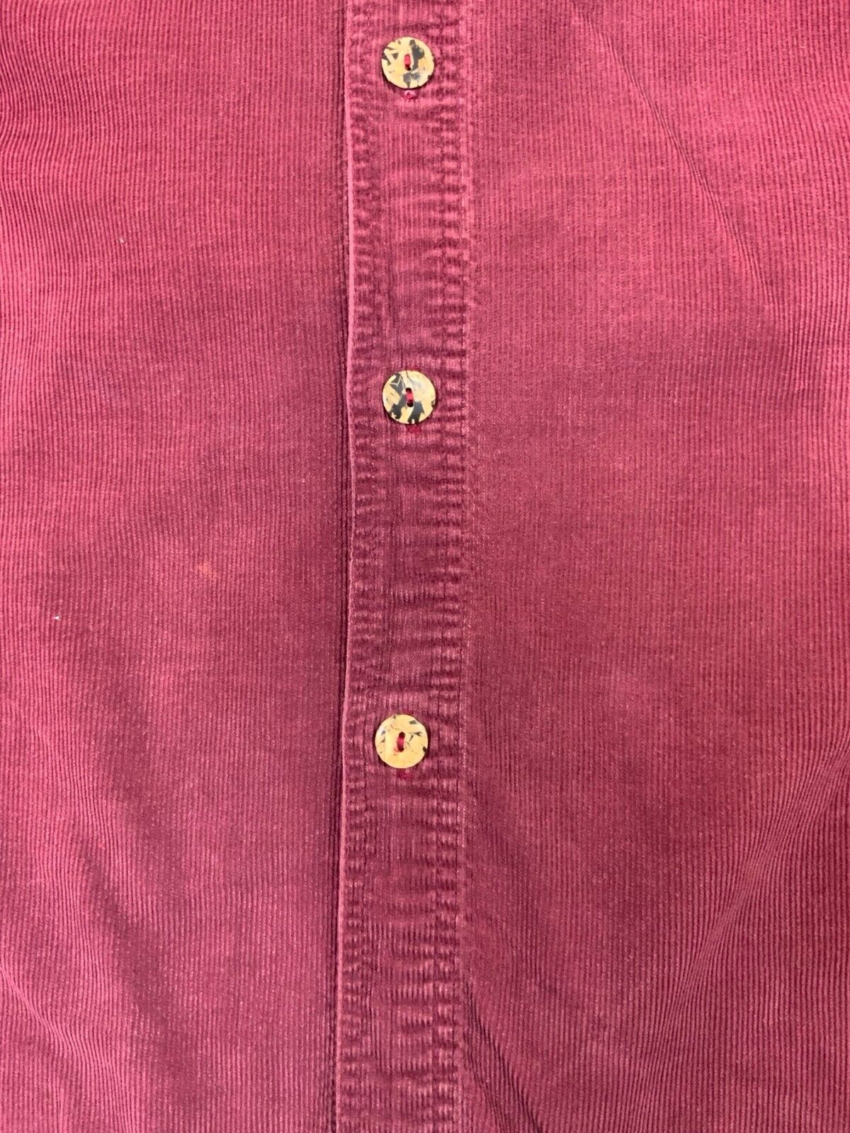 VTG 90s VERSACE CORDUROY BURGUNDY LONG SLEEVE SHIRT SIZE XL