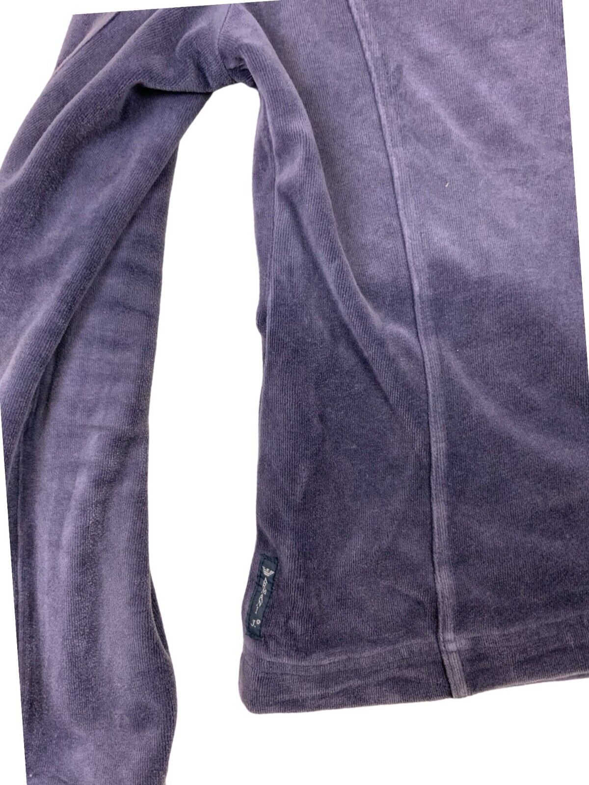 VTG Y2K ARMANI JEANS VELOUR MIDNIGHT BLUE TRACK JACKET SIZE S