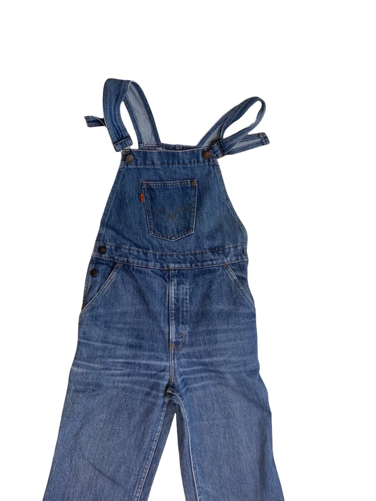 VTG 80s UNISEX LEVIS ORANGE TAB DENIM DUNGAREES WORKWEAR ROCKABILLY XS 25” WAIST