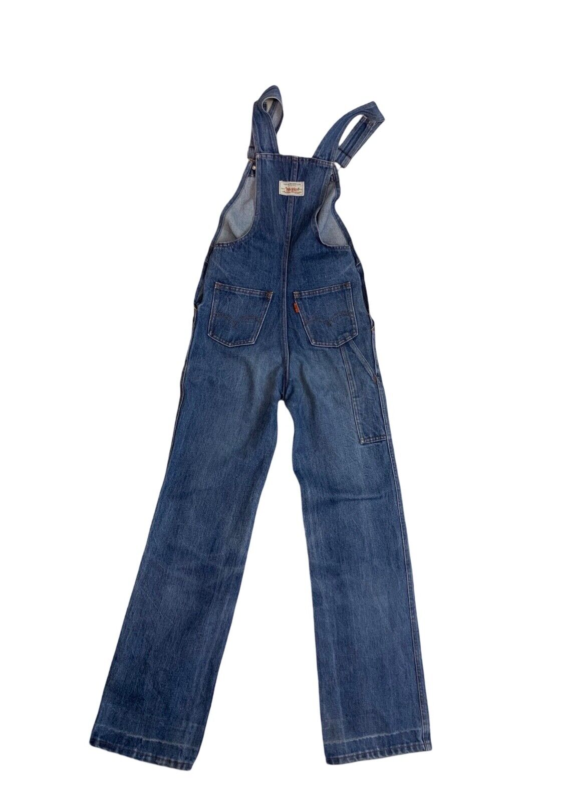 VTG 80s UNISEX LEVIS ORANGE TAB DENIM DUNGAREES WORKWEAR ROCKABILLY XS 25” WAIST