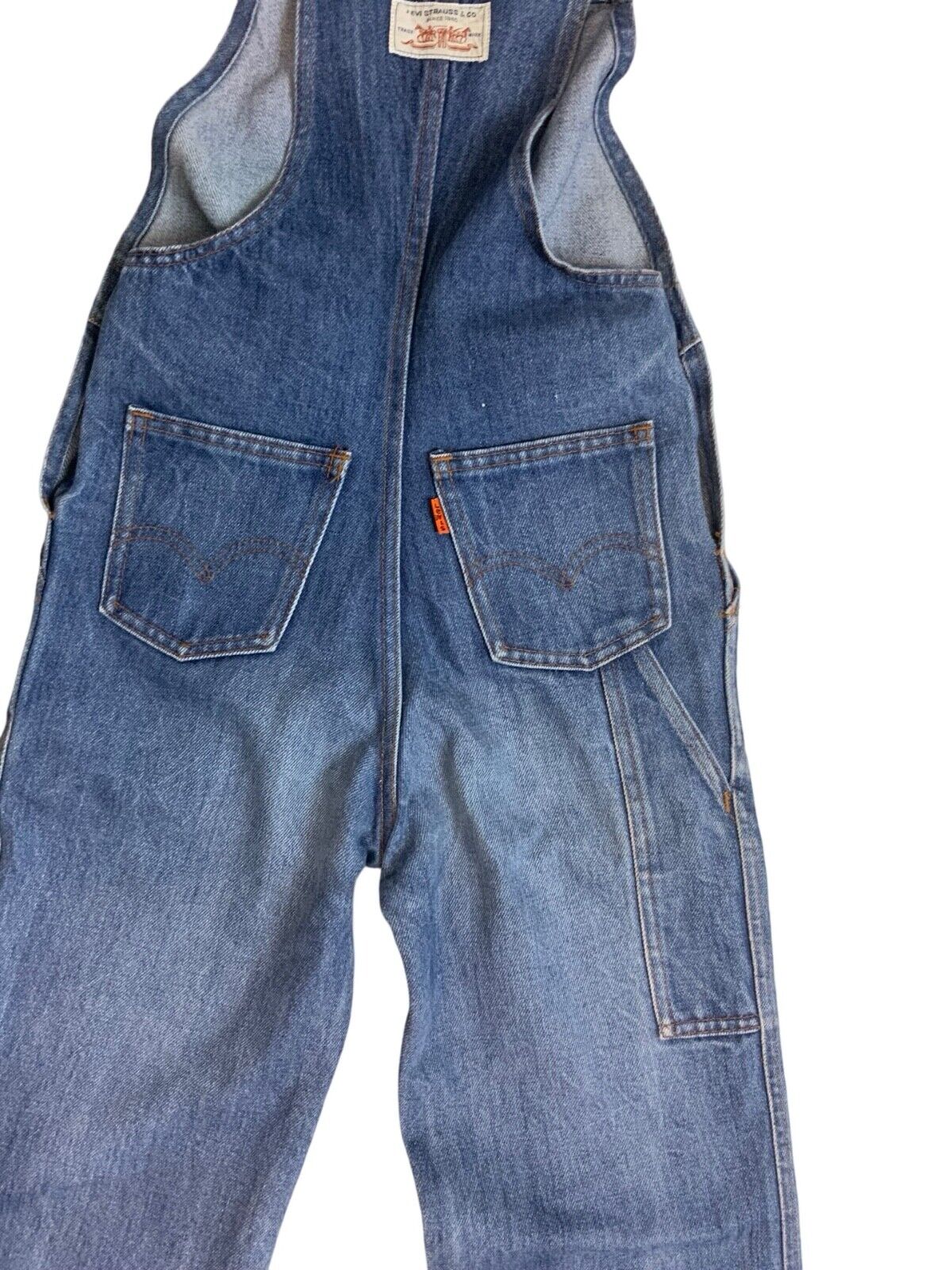 VTG 80s UNISEX LEVIS ORANGE TAB DENIM DUNGAREES WORKWEAR ROCKABILLY XS 25” WAIST