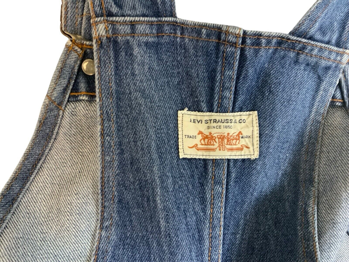 VTG 80s UNISEX LEVIS ORANGE TAB DENIM DUNGAREES WORKWEAR ROCKABILLY XS 25” WAIST