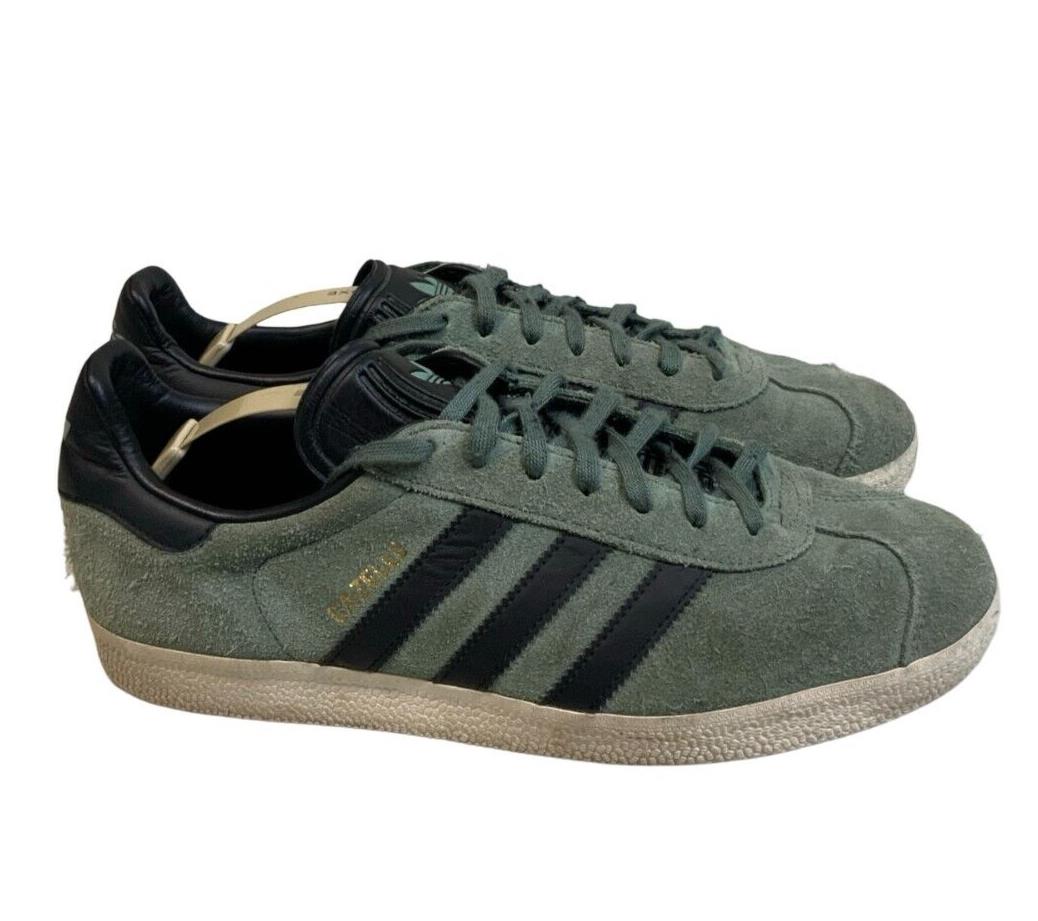 ADIDAS ORIGINALS GAZELLE GREEN BLACK TRAINERS SIZE UK 8