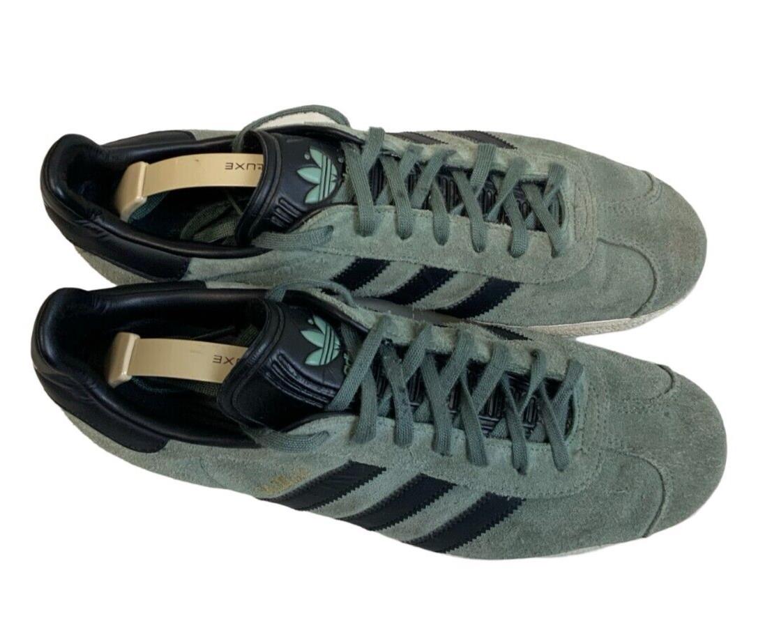 ADIDAS ORIGINALS GAZELLE GREEN BLACK TRAINERS SIZE UK 8