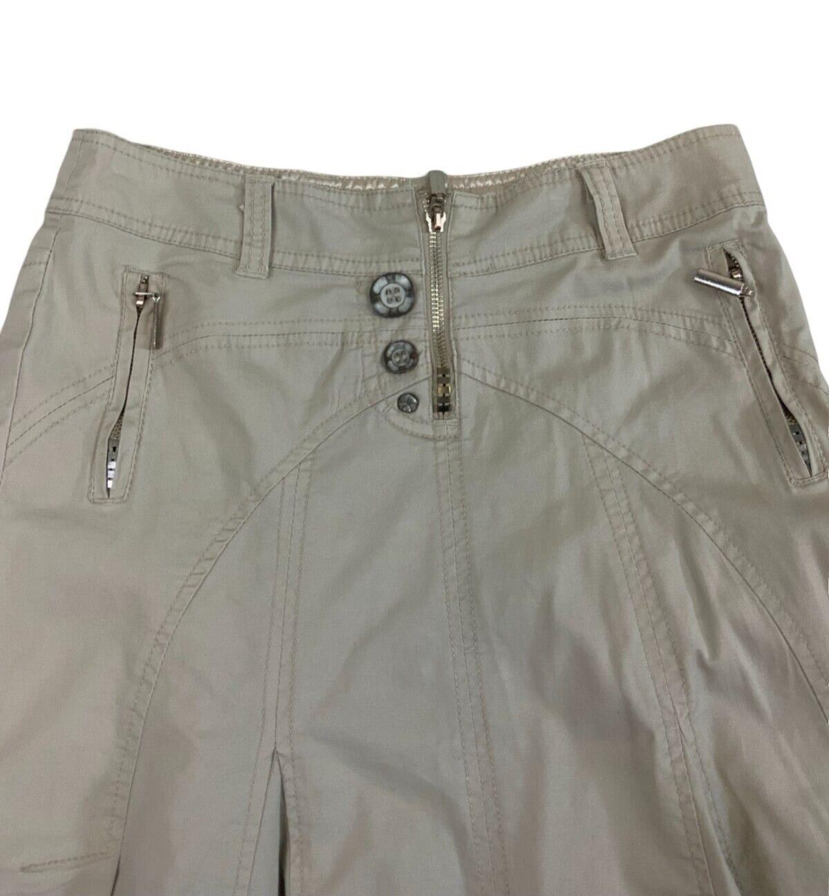 VTG Y2K ESCANDELLE CREAM PLEATED MINI MIDI CARGO SKIRT SIZE S