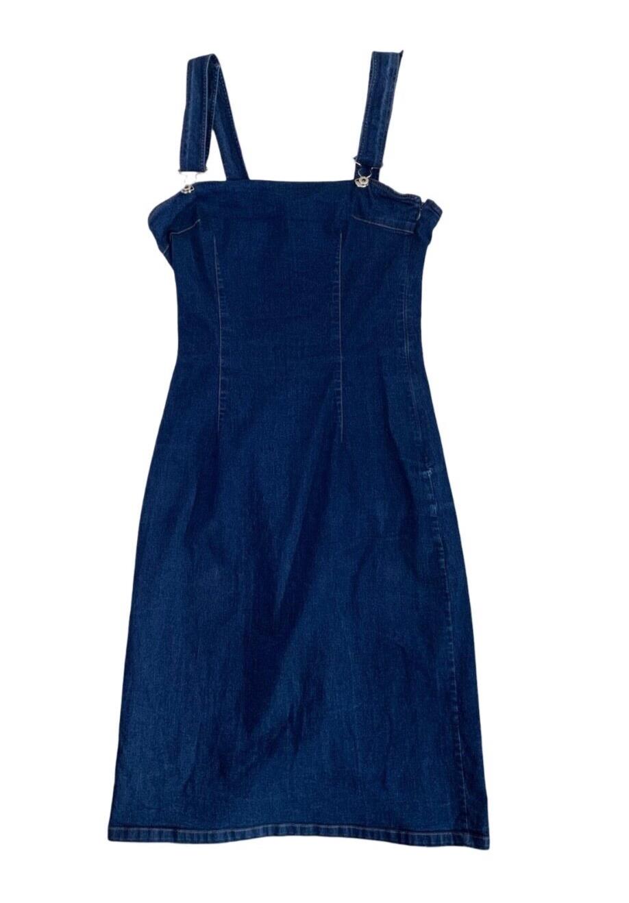 VTG 90s DOLCE & GABBANA BLUE DENIM BODYCON FITTED MINI DRESS SIZE S M