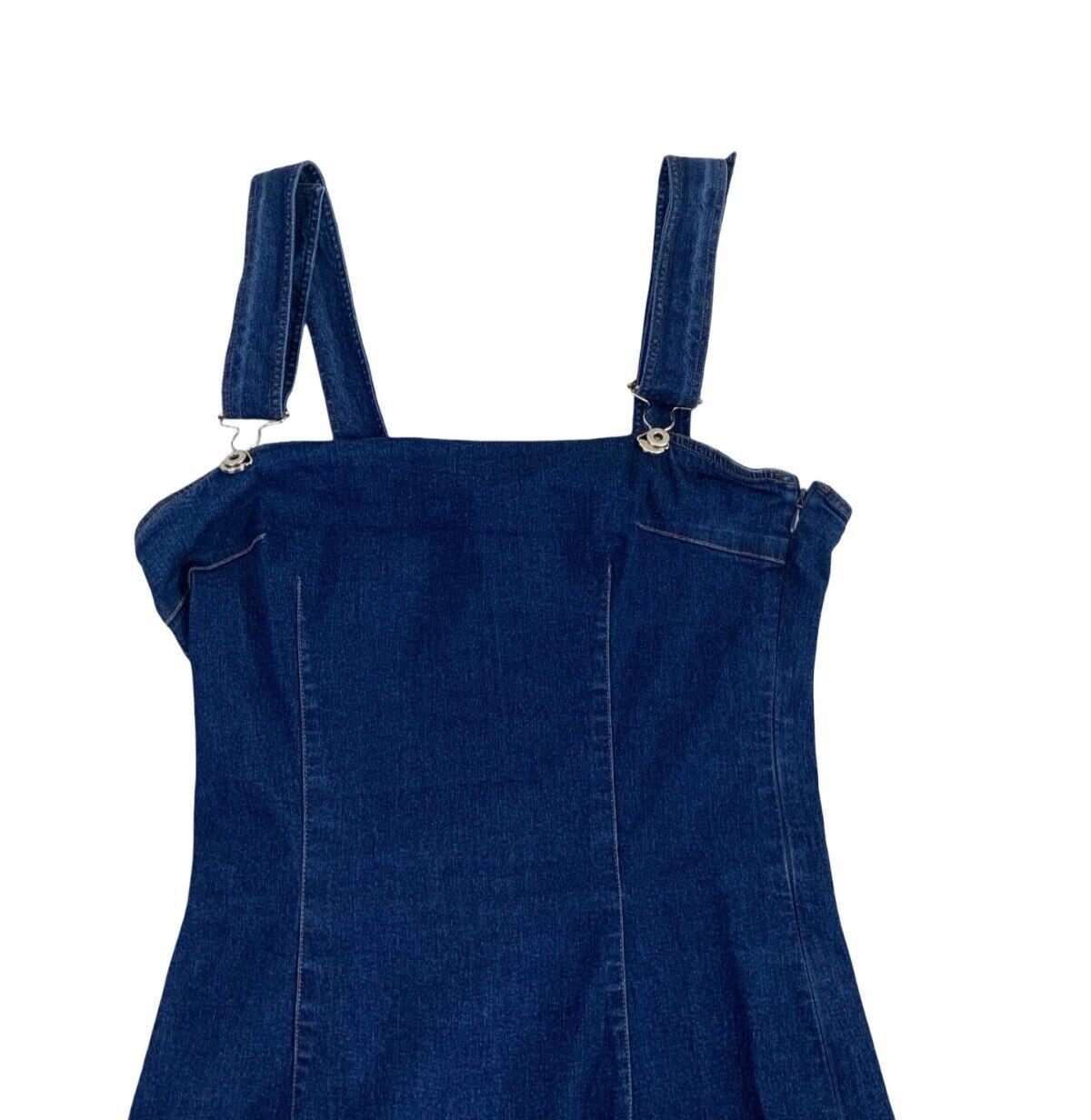 VTG 90s DOLCE & GABBANA BLUE DENIM BODYCON FITTED MINI DRESS SIZE S M