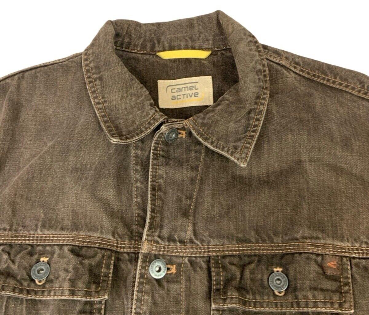 VTG Y2K CAMEL ACTIVE BROWN DENIM JACKET NORTHERN SPIRIT EXPEDITION 1977 L 42