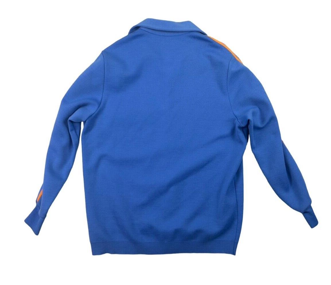VTG 70s RARE ADIDAS ORIGINALS WEST GERMANY BLUE JERSEY TRACK JACKET SIZE S