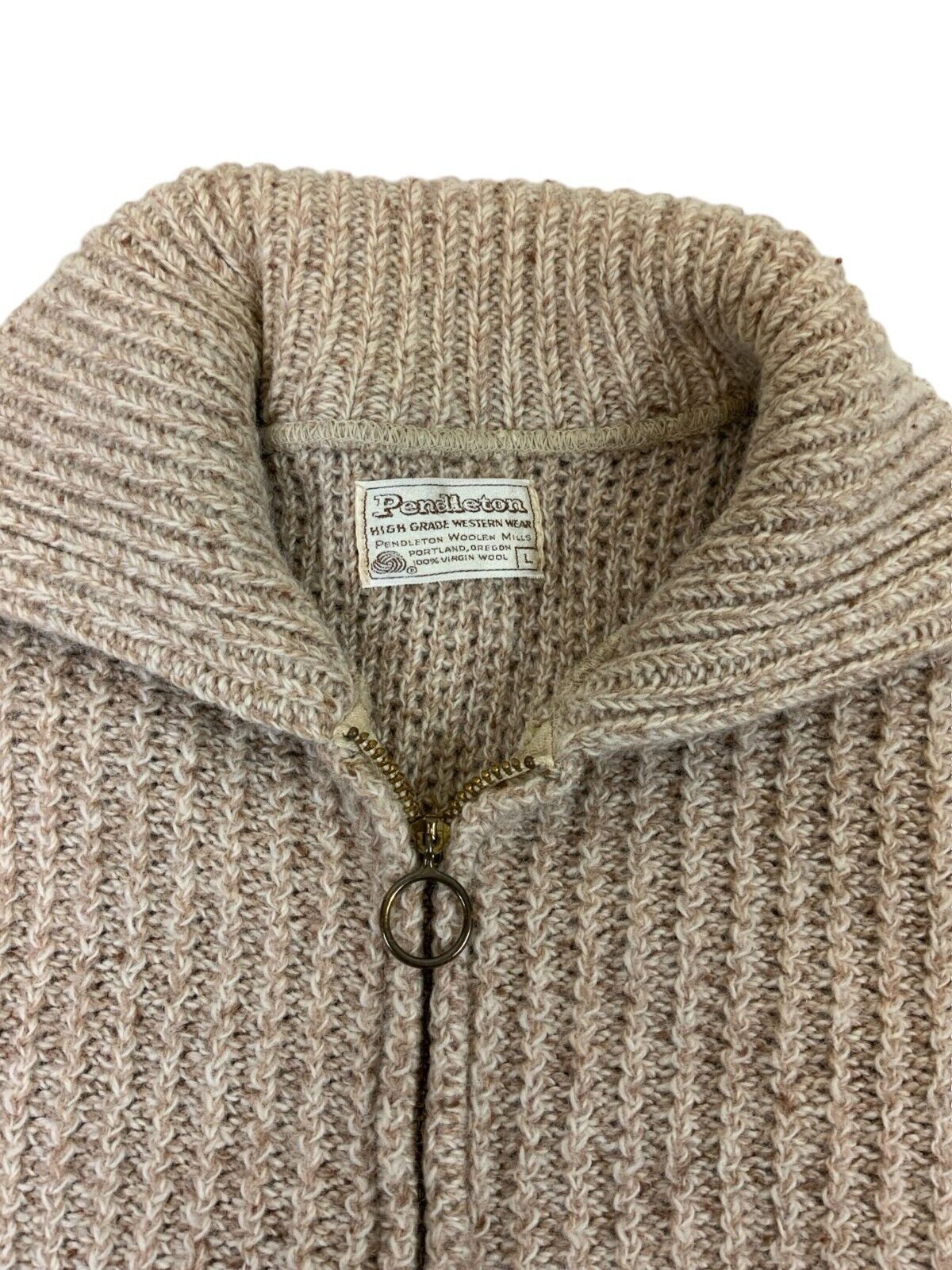 VTG 70s USA PENDLETON WOOLEN MILLS HIGH GRADE WESTERN WEAR WOOL CARDIGAN S 38”