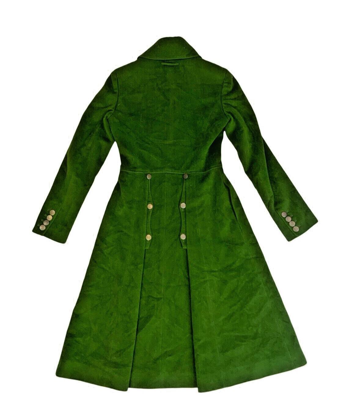 STUNNING VTG JEAN PAUL GAULTIER LADIES JADE GREEN ANGORA WOOL DESIGNER COAT S 8