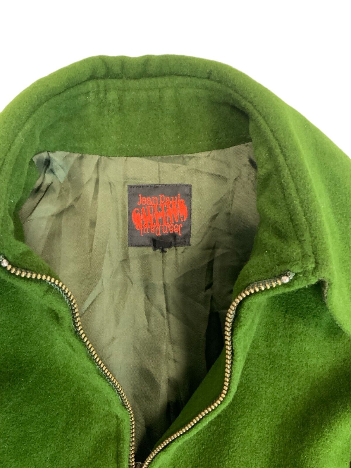STUNNING VTG JEAN PAUL GAULTIER LADIES JADE GREEN ANGORA WOOL DESIGNER COAT S 8