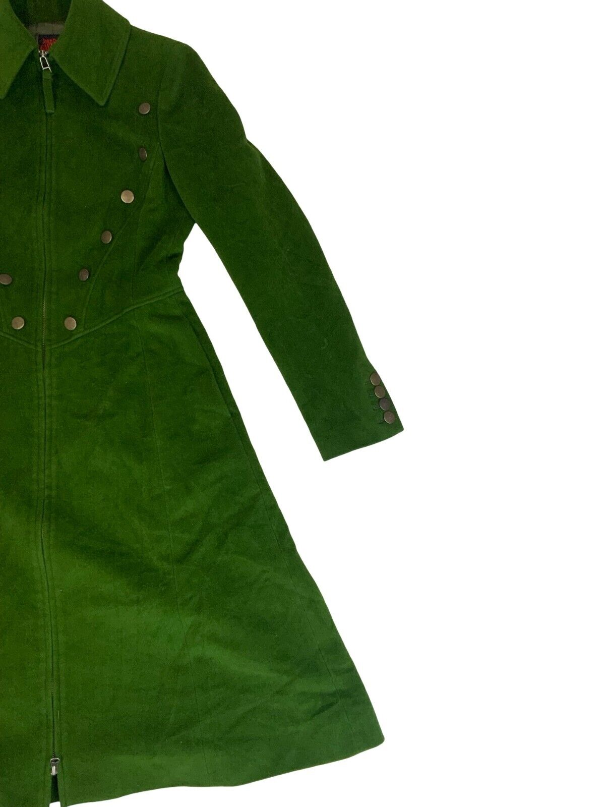 STUNNING VTG JEAN PAUL GAULTIER LADIES JADE GREEN ANGORA WOOL DESIGNER COAT S 8