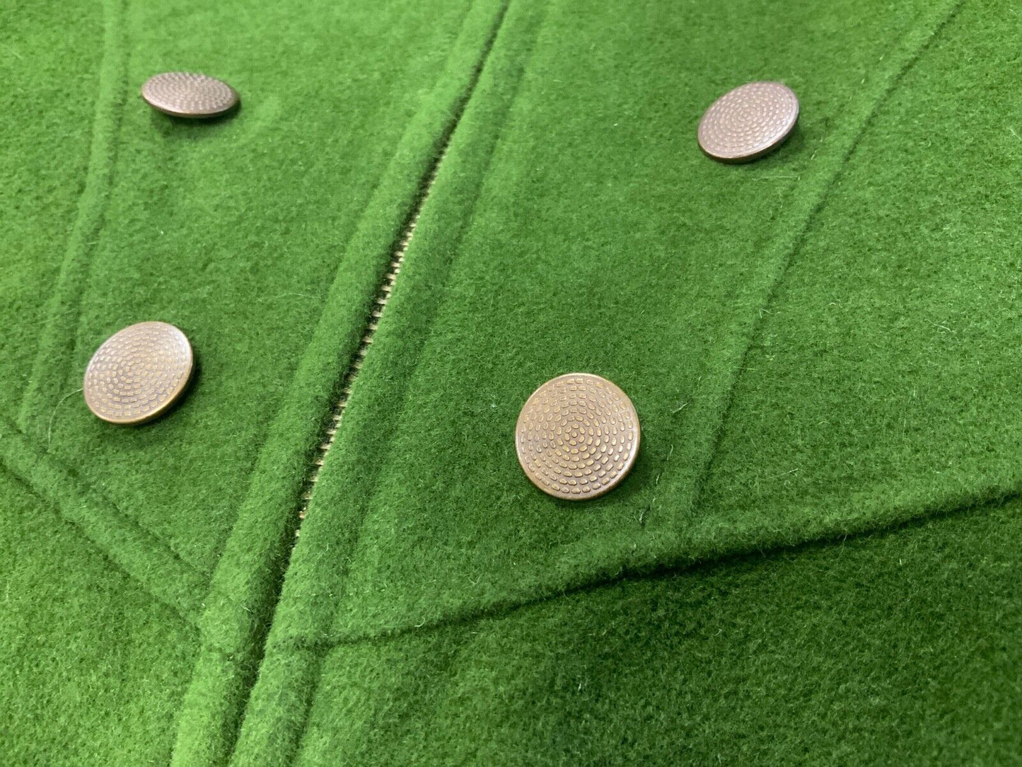 STUNNING VTG JEAN PAUL GAULTIER LADIES JADE GREEN ANGORA WOOL DESIGNER COAT S 8