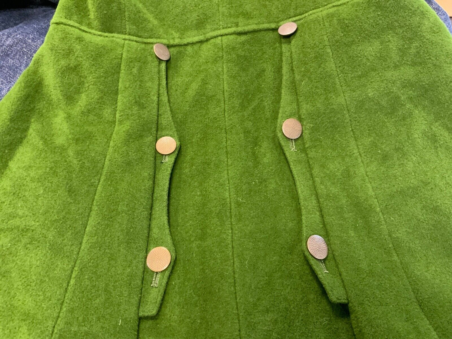 STUNNING VTG JEAN PAUL GAULTIER LADIES JADE GREEN ANGORA WOOL DESIGNER COAT S 8