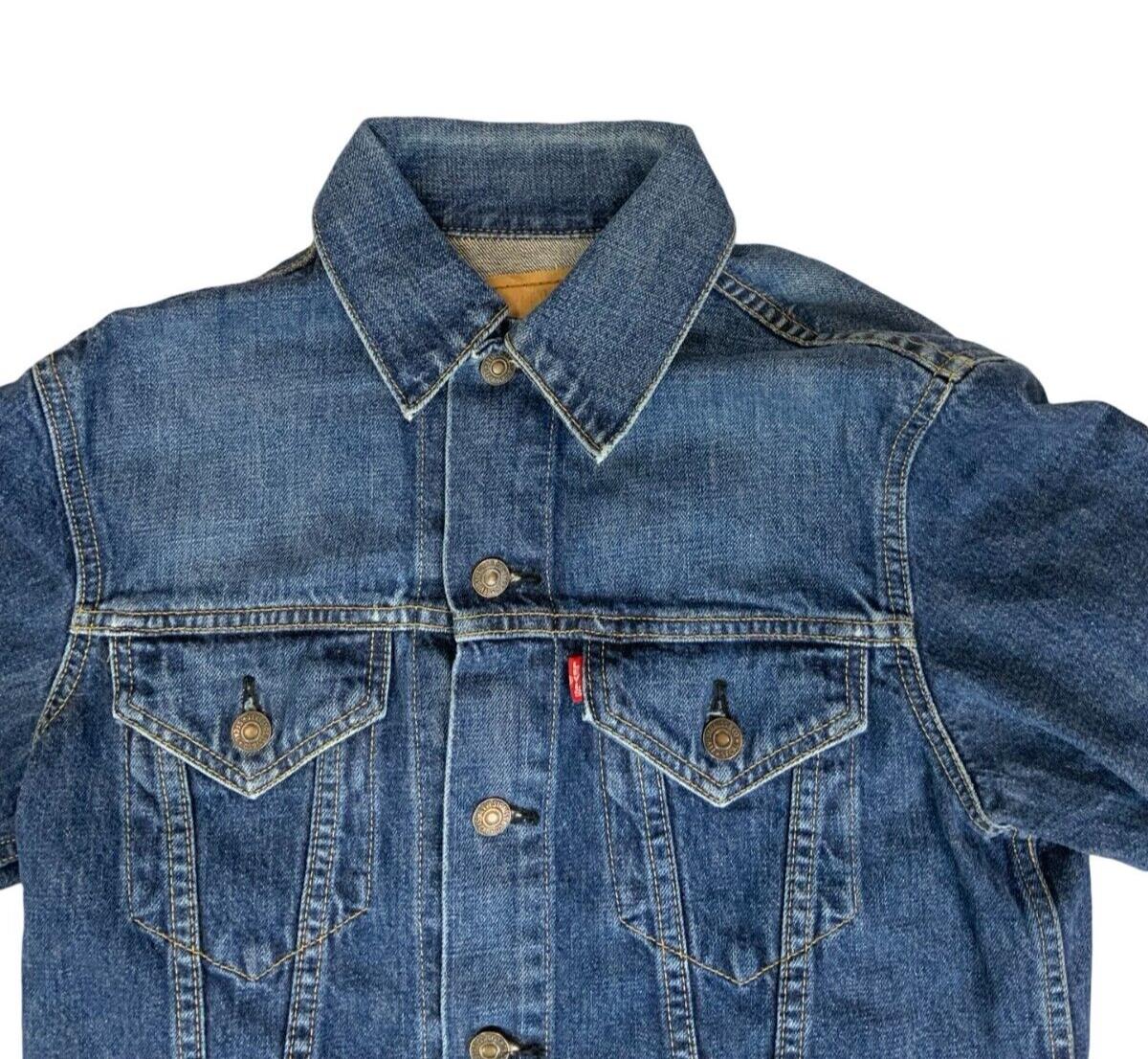 VTG 90s LEVIS BIG E TYPE 3 TRUCKER DENIM JACKET JAPANESE MOD SKINS LVC XS 34