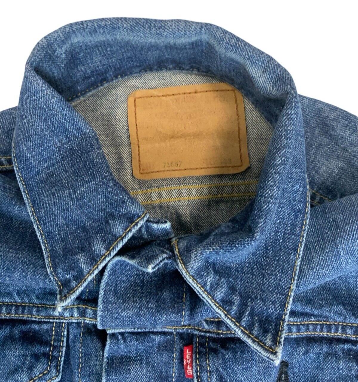 VTG 90s LEVIS BIG E TYPE 3 TRUCKER DENIM JACKET JAPANESE MOD SKINS LVC XS 34