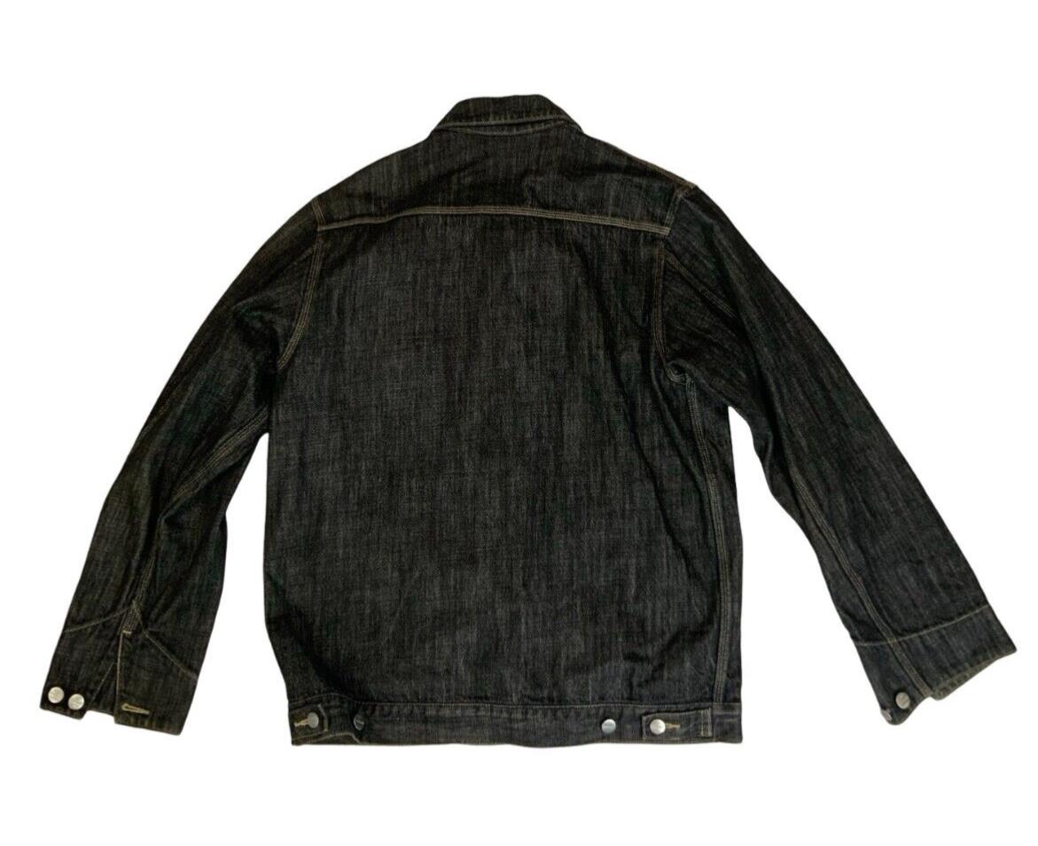 VTG CARHARTT BLACK DENIM CHORE JACKET WORKWEAR AMERICANA HOT ROD 42 L