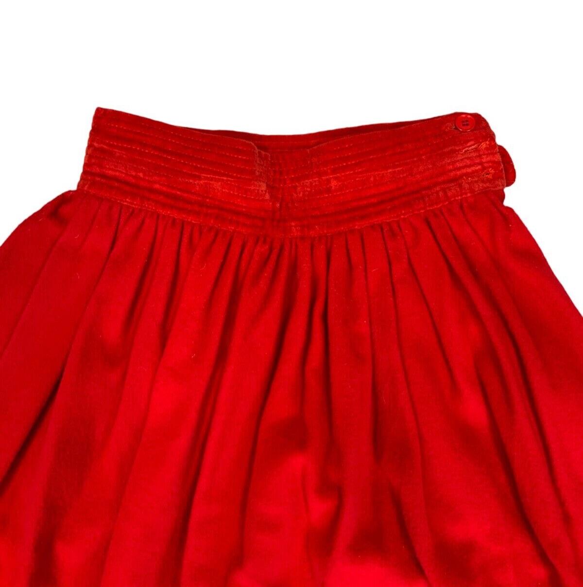 VTG 80s 90s VALENTINO RED WOOL CASHMERE HIGH WAISTED MIDI SKIRT SIZE S