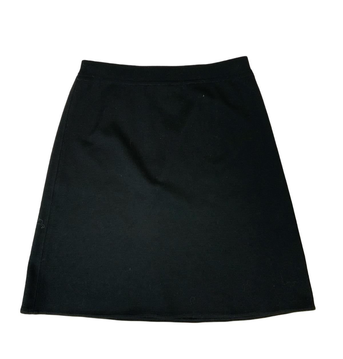 VTG 80s 90s ESCADA BLACK WOOL MINI SKIRT SIZE S M