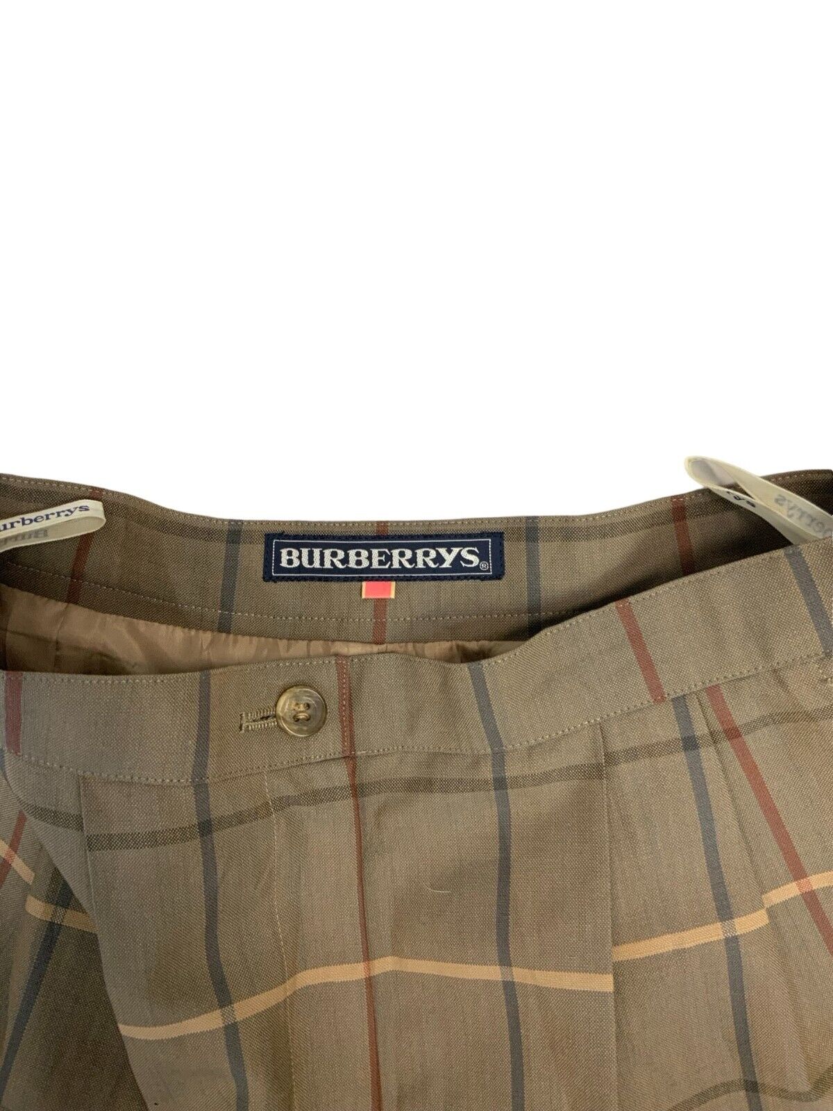 VTG BURBERRYS BROWN NOVA CHECK HIGH WAIST CULOTTE BERMUDA SHORTS XS UK 6