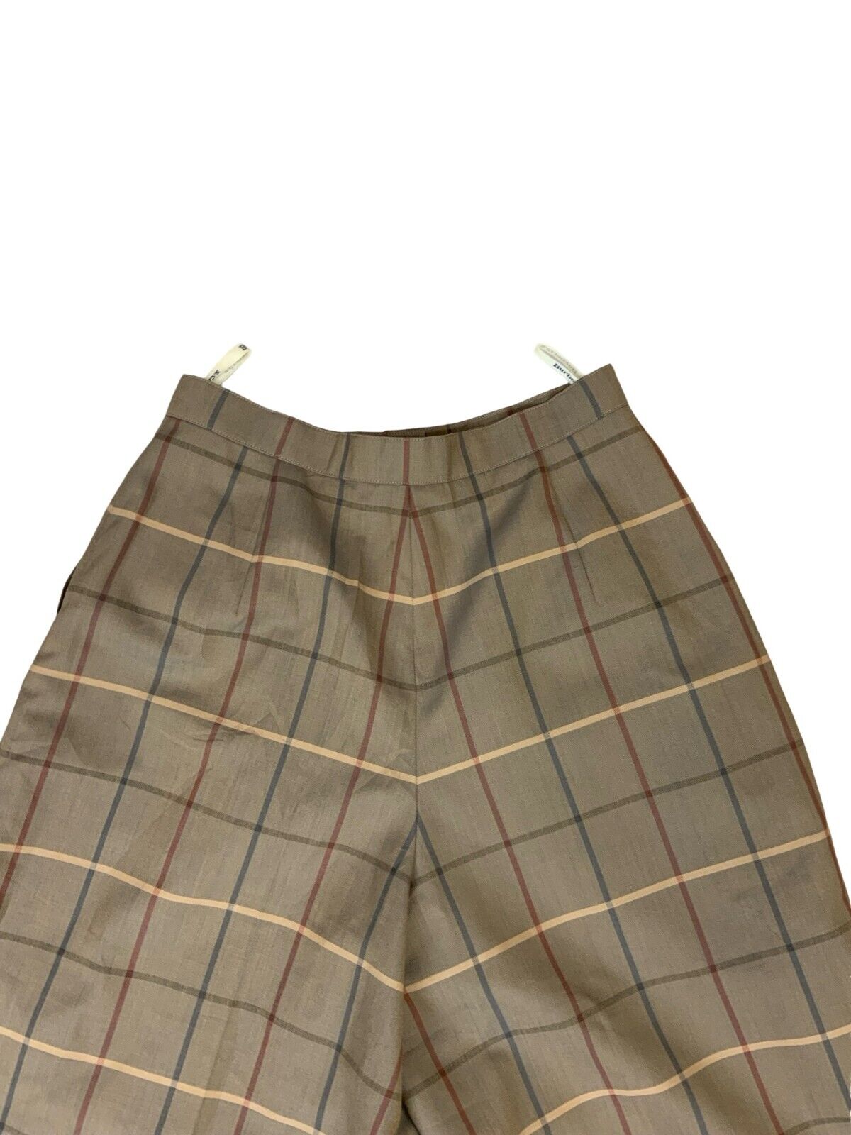 VTG BURBERRYS BROWN NOVA CHECK HIGH WAIST CULOTTE BERMUDA SHORTS XS UK 6
