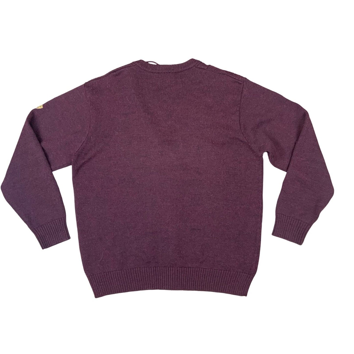 VTG 80s PAUL SMITH BURGUNDY V NECK CABLE KNIT CARDIGAN SIZE L
