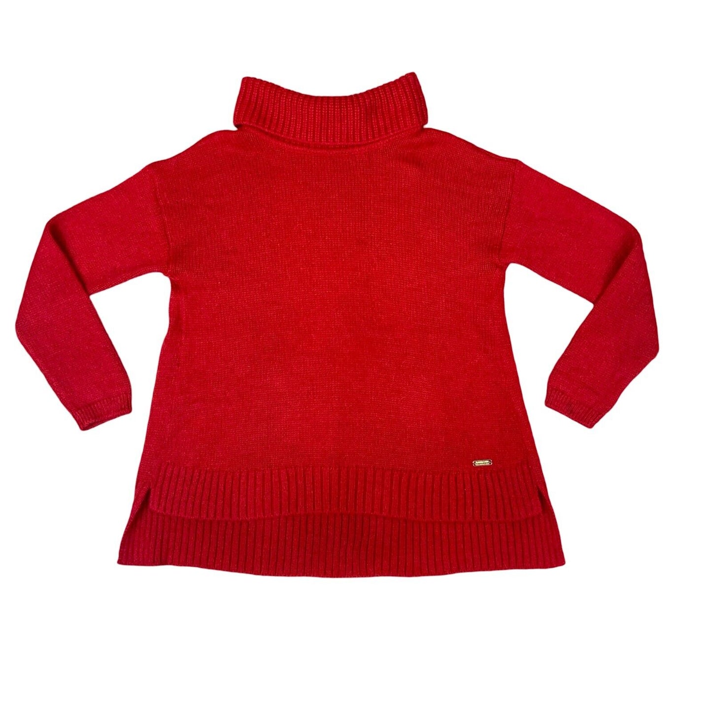VTG 90s 00s BARBOUR INTERNATIONAL RED ALPACA WOOL ROLL NECK KNIT JUMPER UK 14