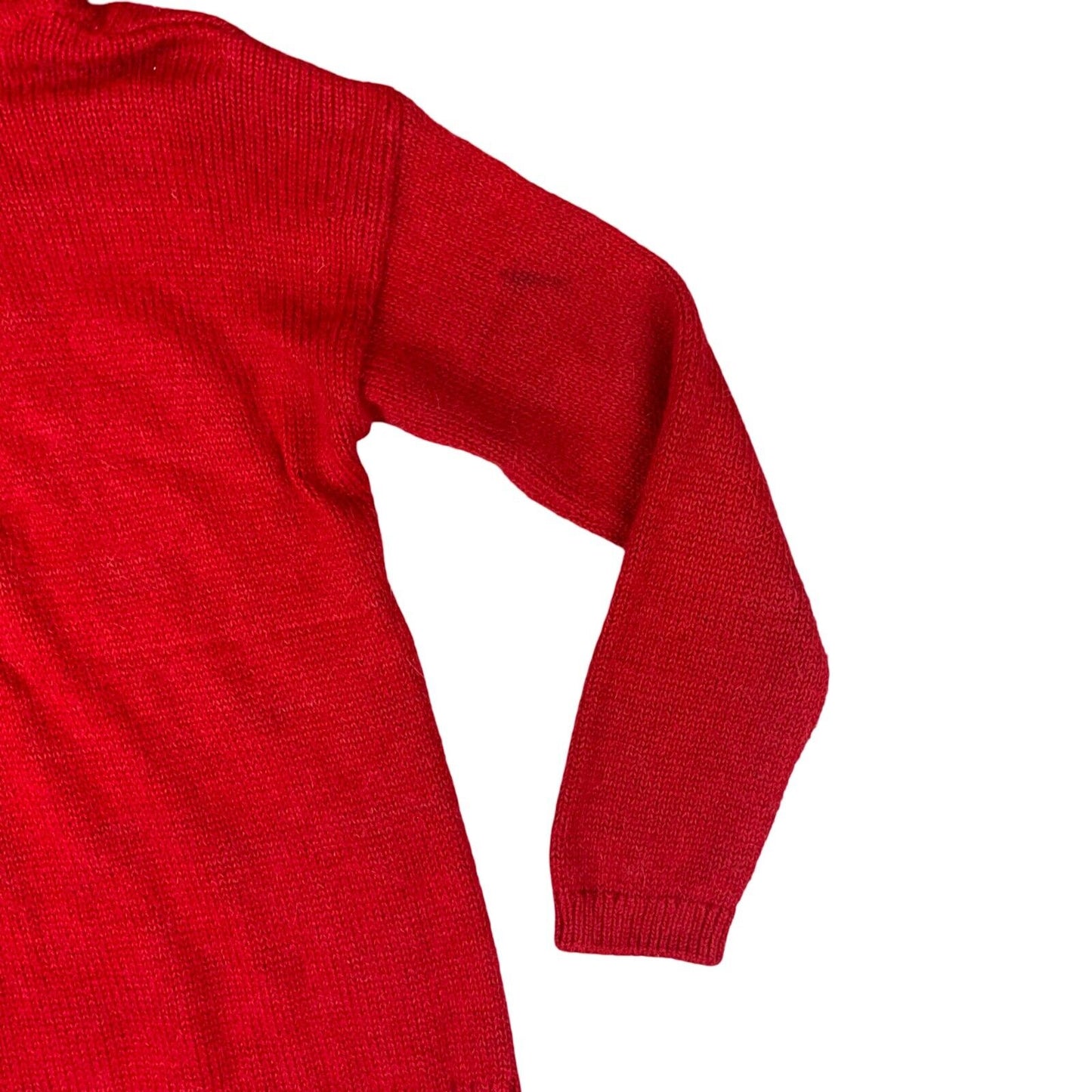 VTG 90s 00s BARBOUR INTERNATIONAL RED ALPACA WOOL ROLL NECK KNIT JUMPER UK 14
