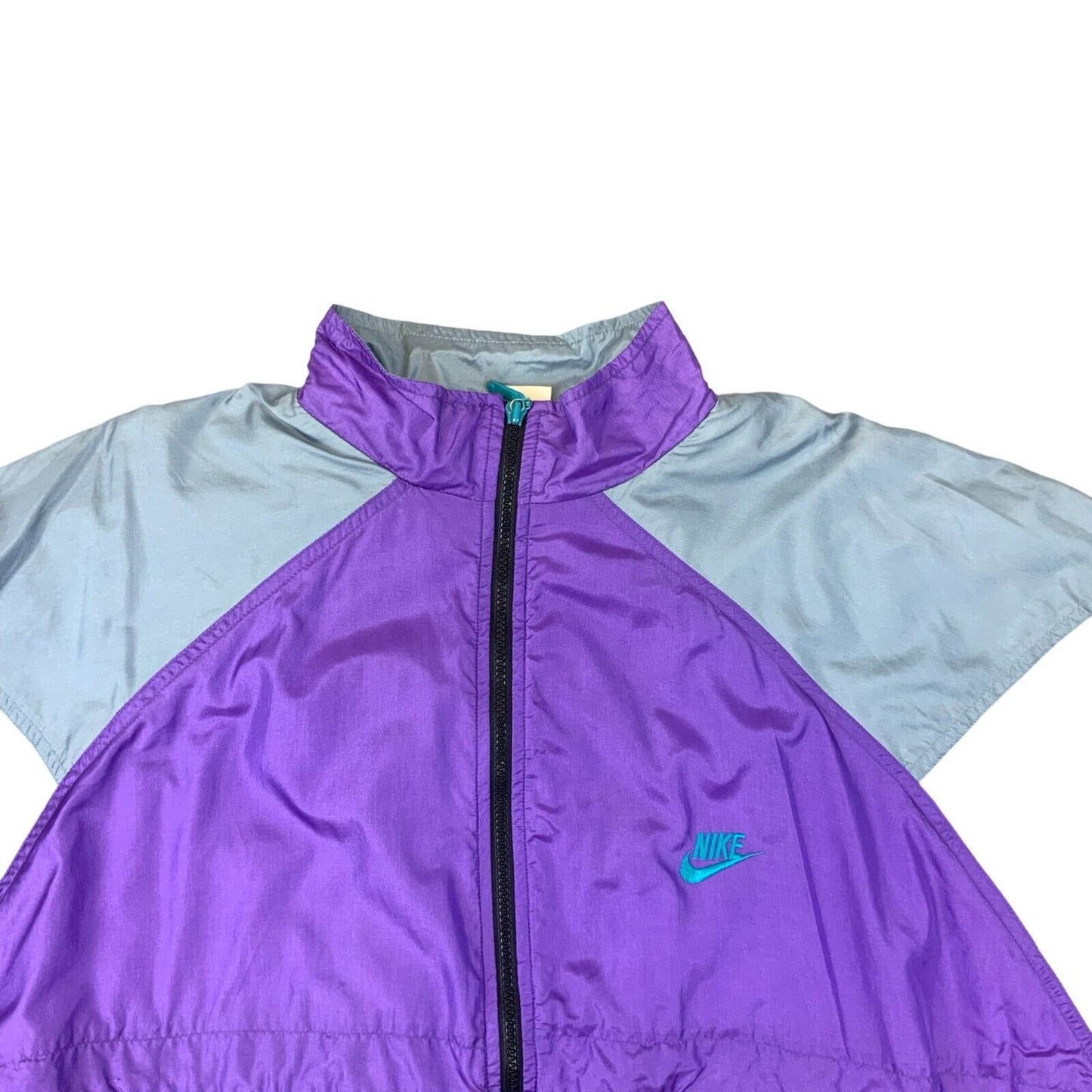 VTG 90s NIKE PURPLE MULTICOLOURED ZIP UP TRACK JACKET SIZE XL XXL