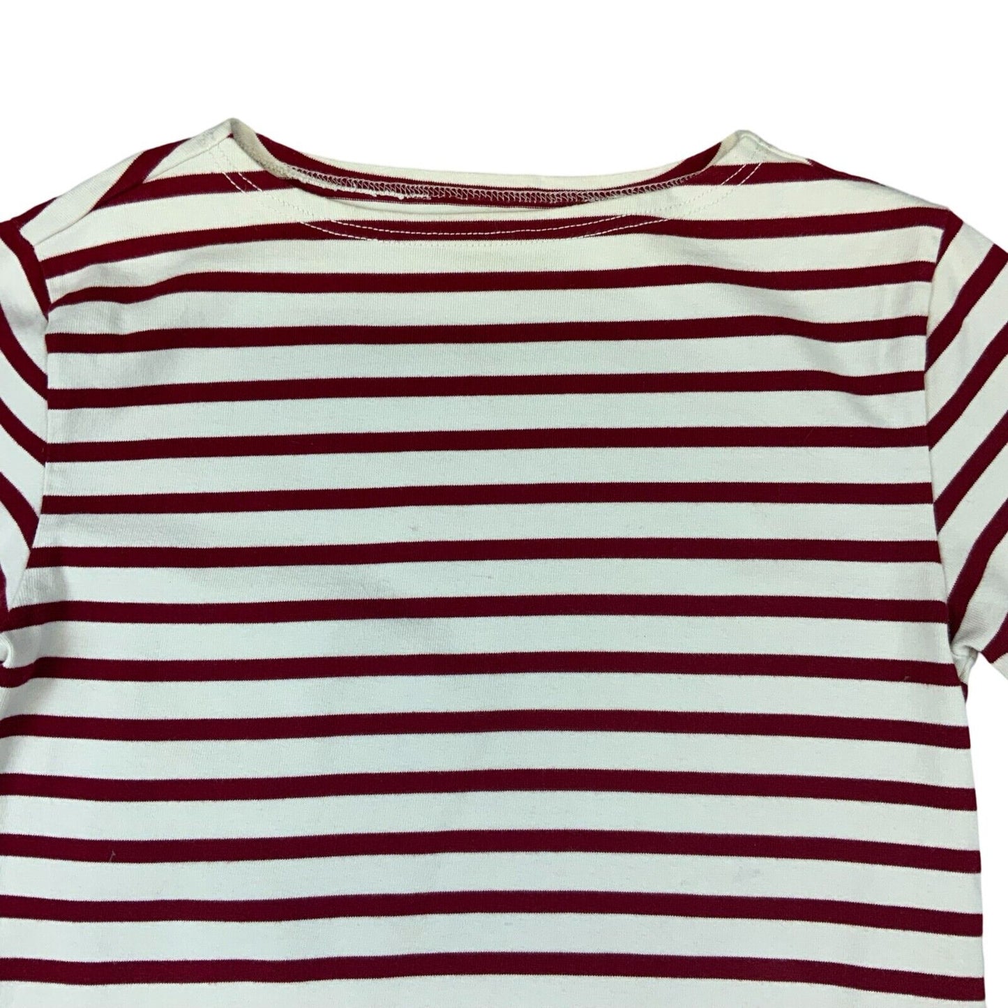 VTG 00s RALPH LAUREN DENIM & SUPPLY WHITE RED STRIPE BOAT NECK BRETON TOP S