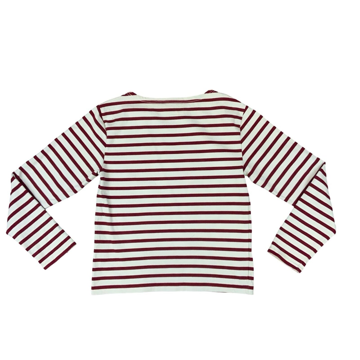 VTG 00s RALPH LAUREN DENIM & SUPPLY WHITE RED STRIPE BOAT NECK BRETON TOP S