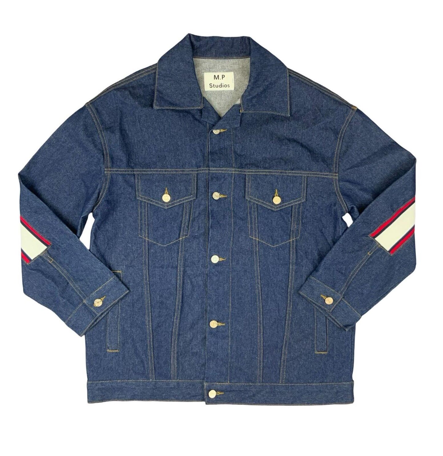VTG 00s MP STUDIOS MASON PRINCE INDIGO RAW DENIM JACKET XL