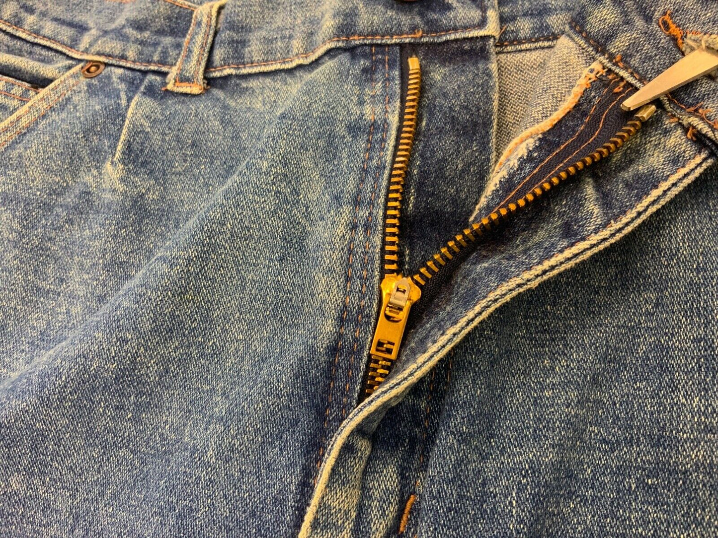 VTG 1970S WRANGLER BLUEBELL LONG DENIM SKIRT KILLER NATURAL FADES 30” SIZE 10
