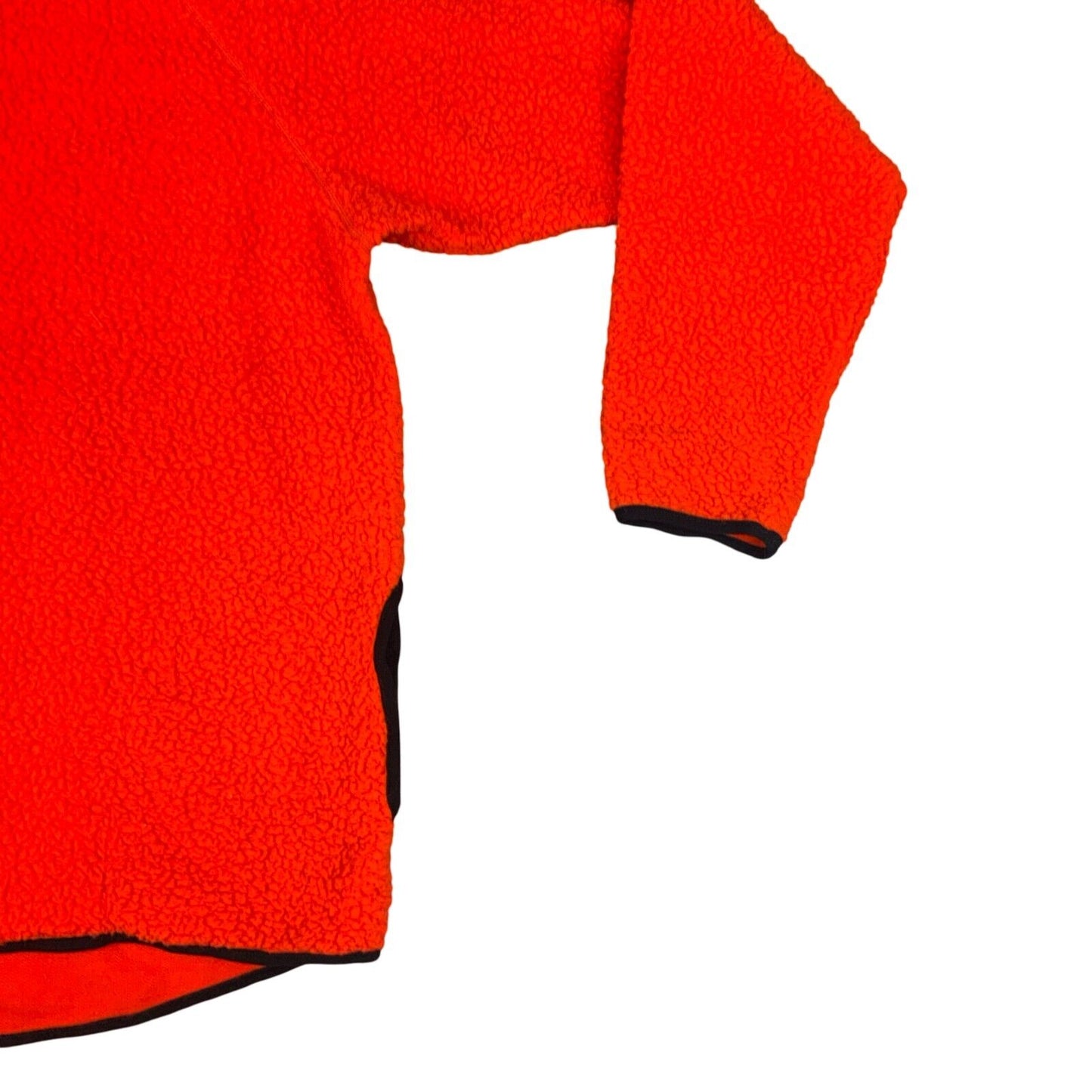 VTG Y2K HELLY HANSEN ORANGE THICK PILE FLEECE 1/2 ZIP PULLOVER JACKET L 43-46”