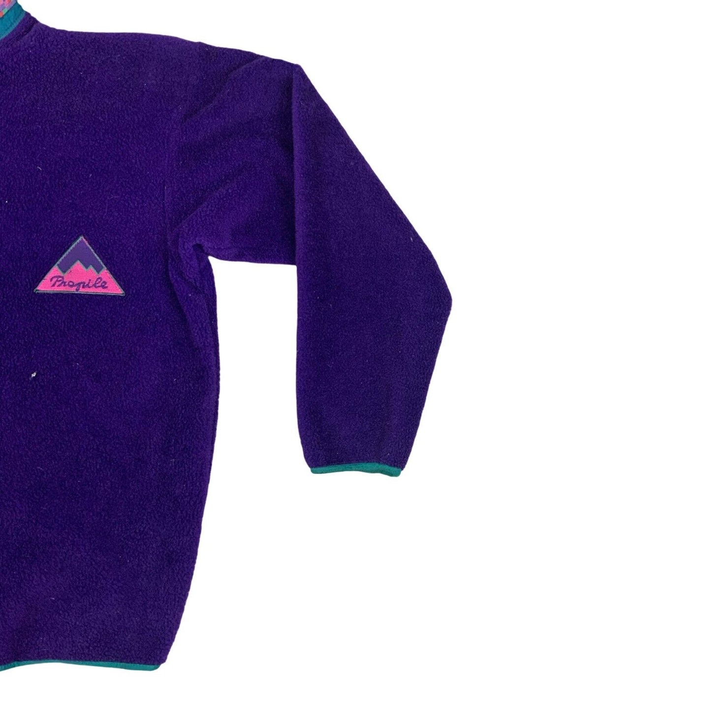 VTG 90s HELLY HANSEN PROFILE THICK PILE FLEECE JACKET ZIP UP PURPLE L 44”