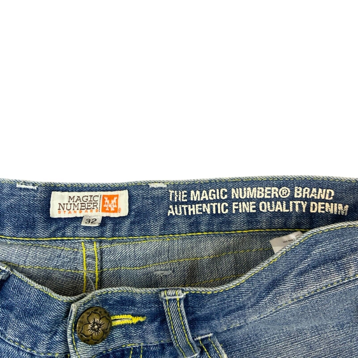 MAGIC NUMBER JAPAN DISTRESSED LIGHT WASH DENIM JEANS W32 L31