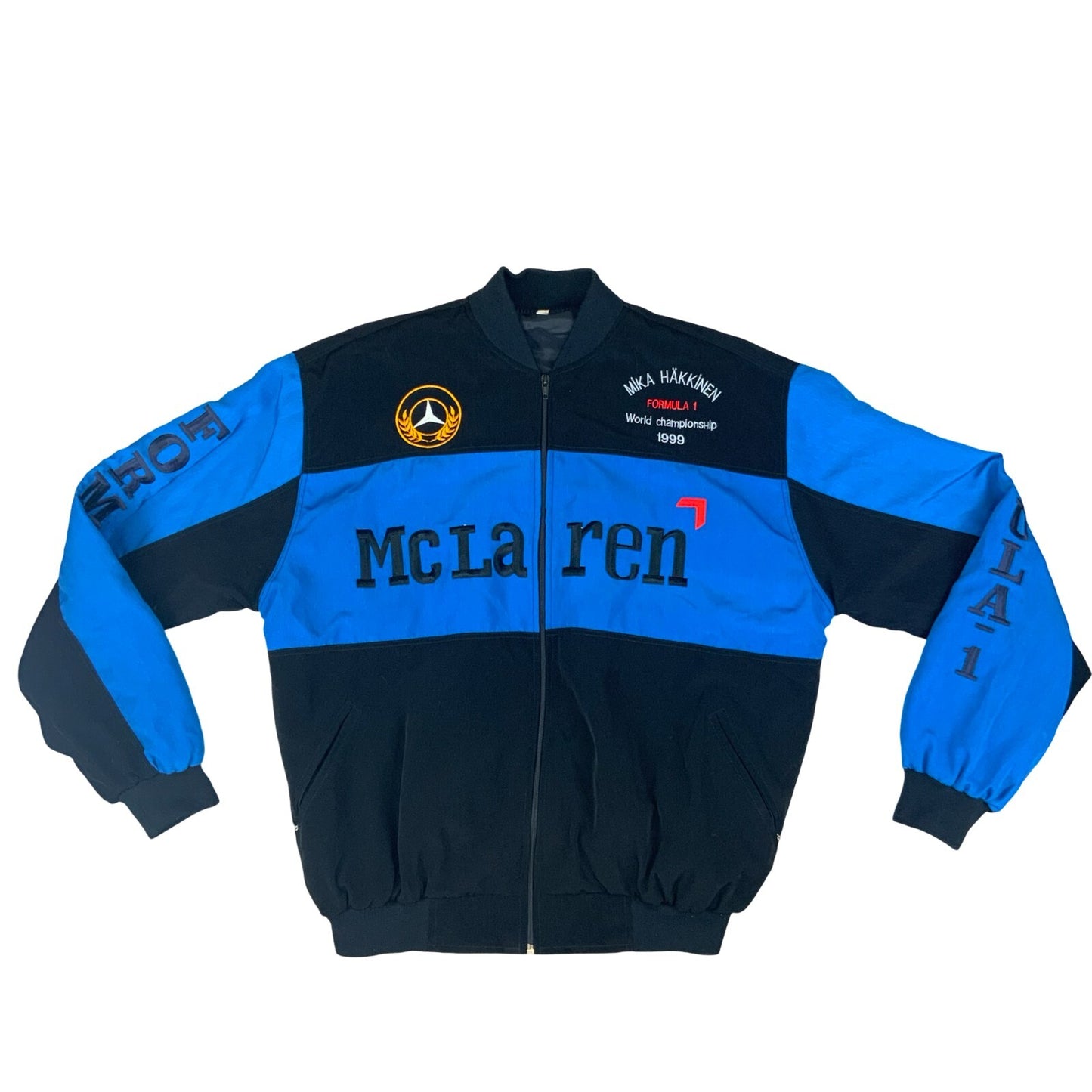RARE MIKA HAKKINEN FORMULA 1 WORLD CHAMPIONSHIP MCLAREN MERCEDES JACKET XL 48”
