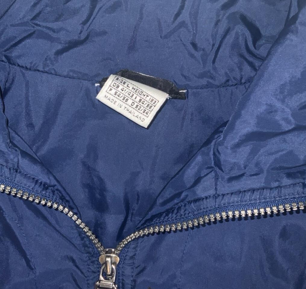 VTG 90S NIKE BLUE WHITE STRIPED RETRO WINDBREAKER JACKET LARGE