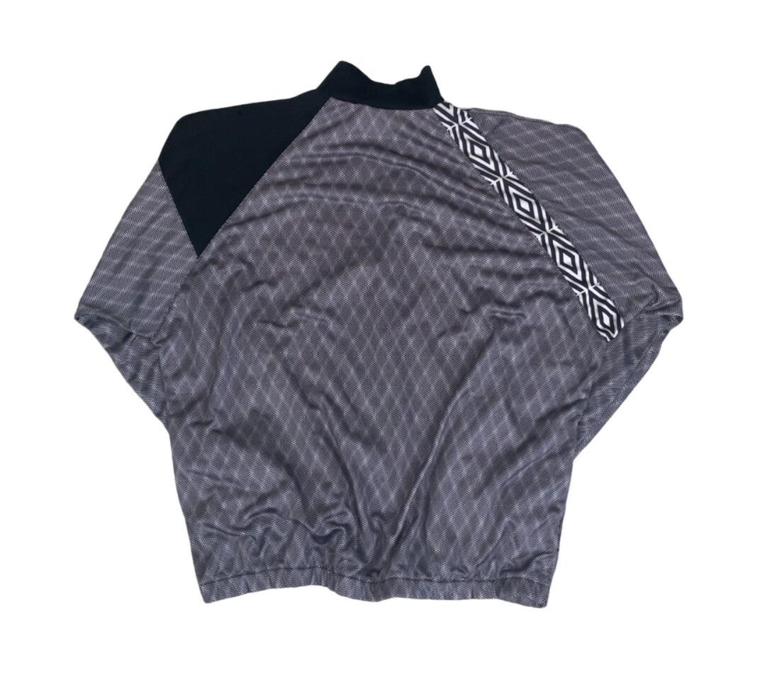 VTG 80S 90S UMBRO GREY BLACK GEOMETRIC STREETWEAR TRACK JACKET 2X-LARGE