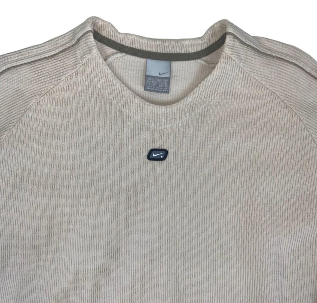VTG Y2K NIKE BEIGE CREAM CASUAL SKATER CREWNECK SWEATSHIRT X-LARGE