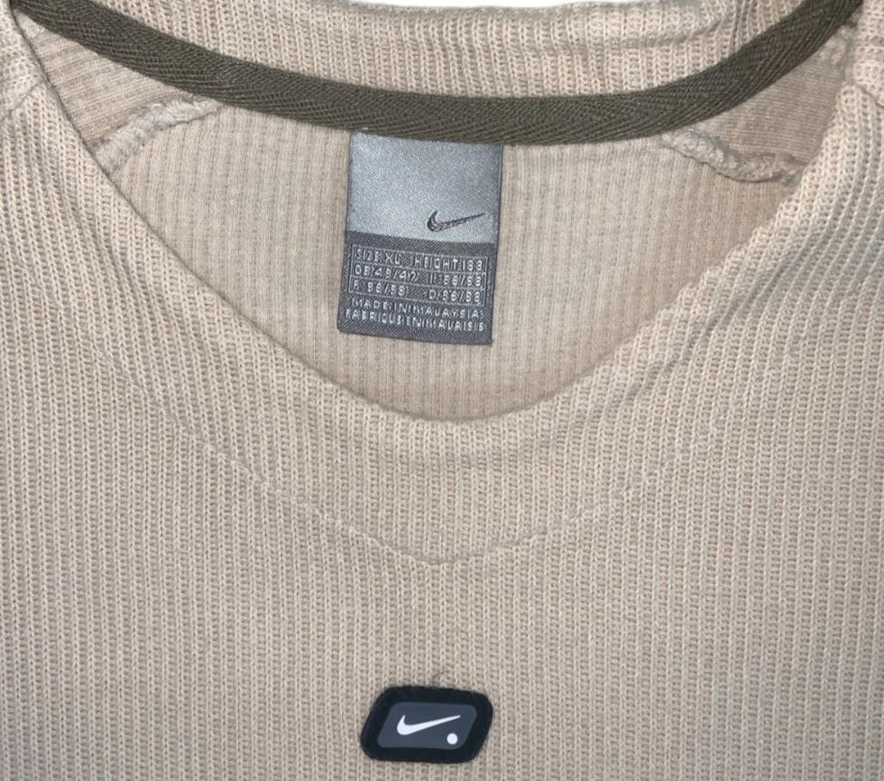 VTG Y2K NIKE BEIGE CREAM CASUAL SKATER CREWNECK SWEATSHIRT X-LARGE