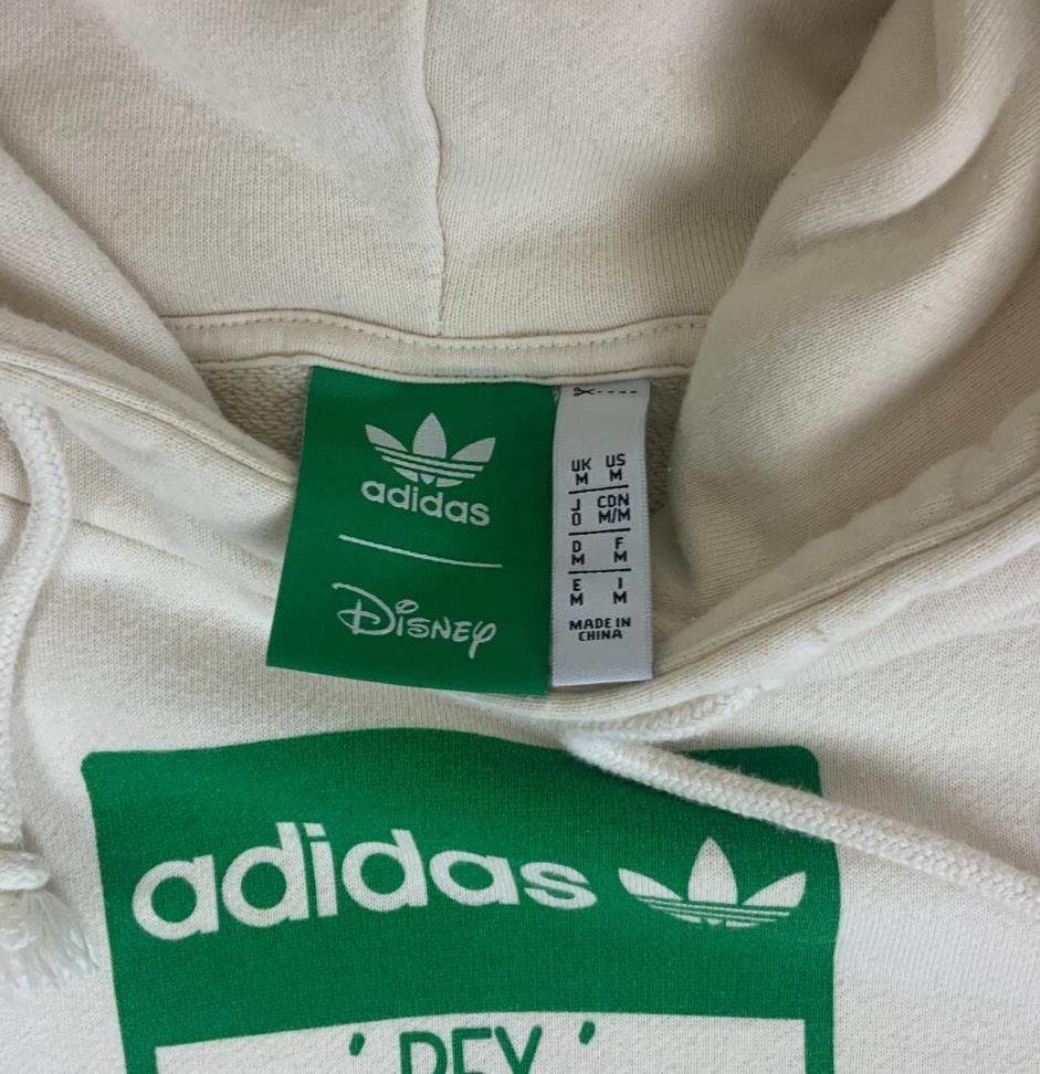 VTG 90S DISNEY PIXAR ADIDAS WHITE TOY STORY "REX" HOODIE LARGE