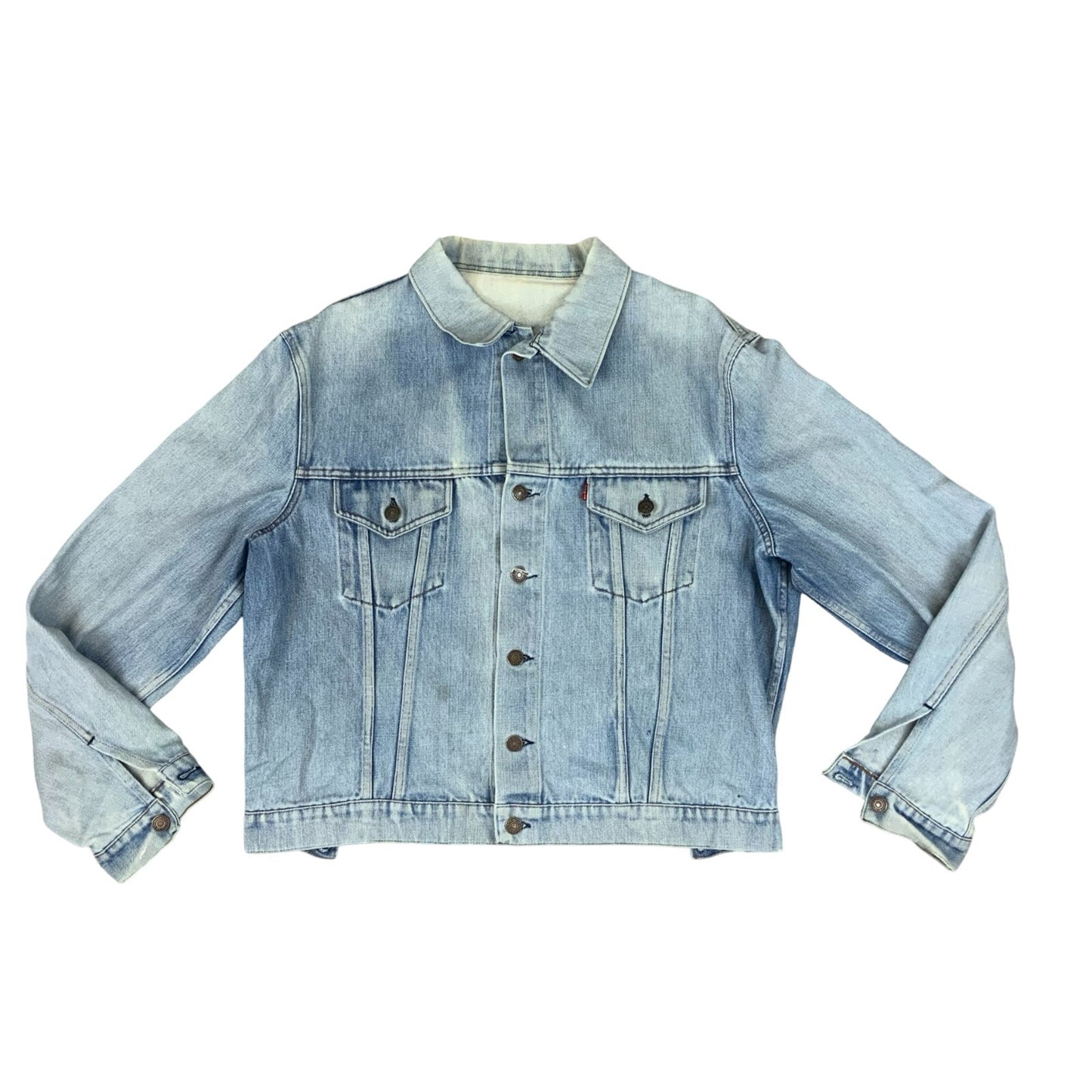 ORIGINAL 1970s USA LEVIS RED TAB TYPE 3 TRUCKER DENIM JACKET LIGHT WASH L
