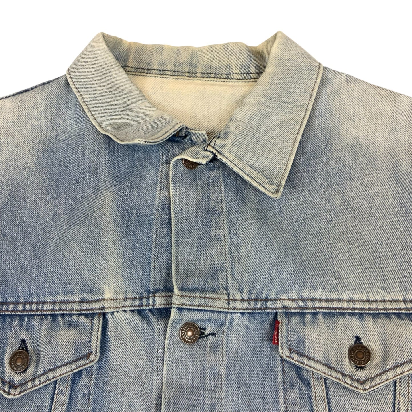ORIGINAL 1970s USA LEVIS RED TAB TYPE 3 TRUCKER DENIM JACKET LIGHT WASH L