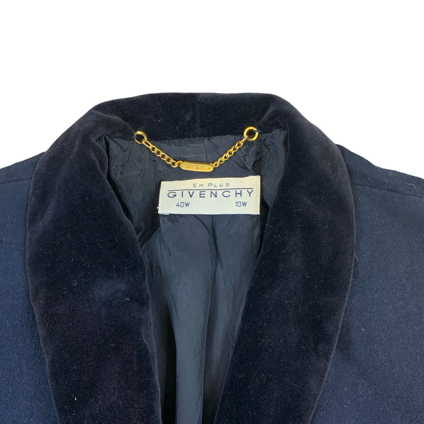 VTG 90s GIVENCHY NAVY BLUE WOOLLEN BLAZER SIZE UK 8 10